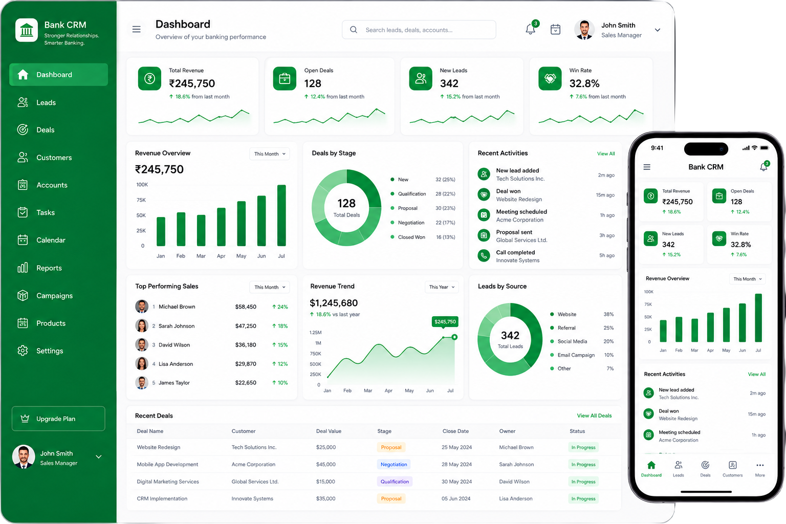 Sales CRM Dashboard
