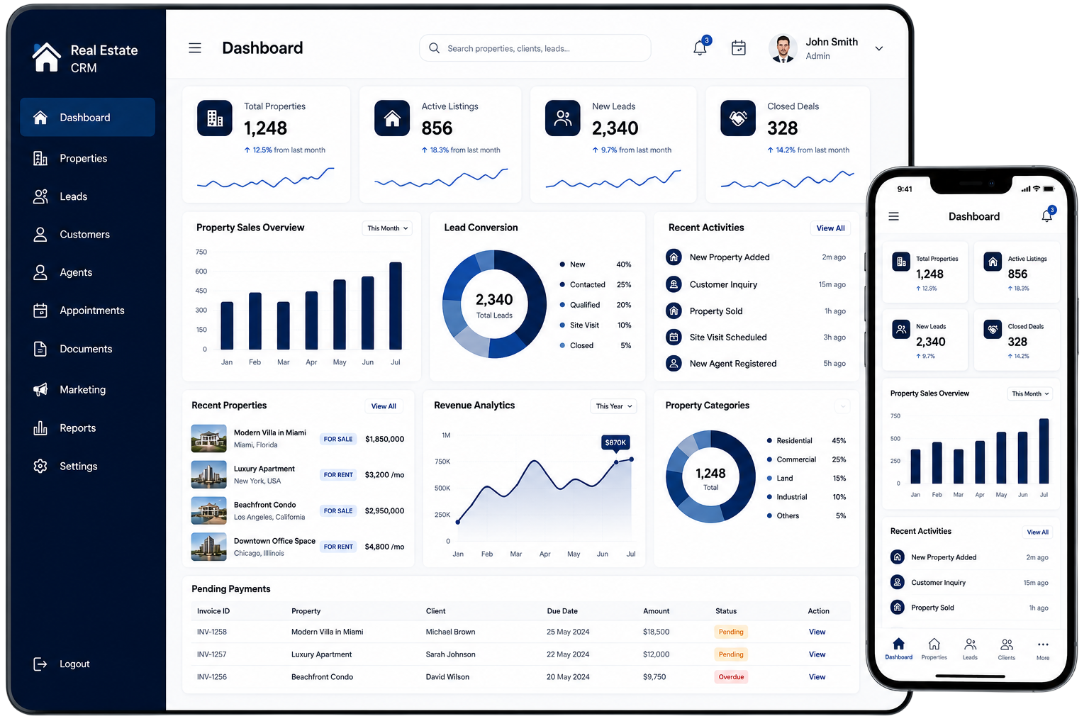 Real Estate CRM Dashboard